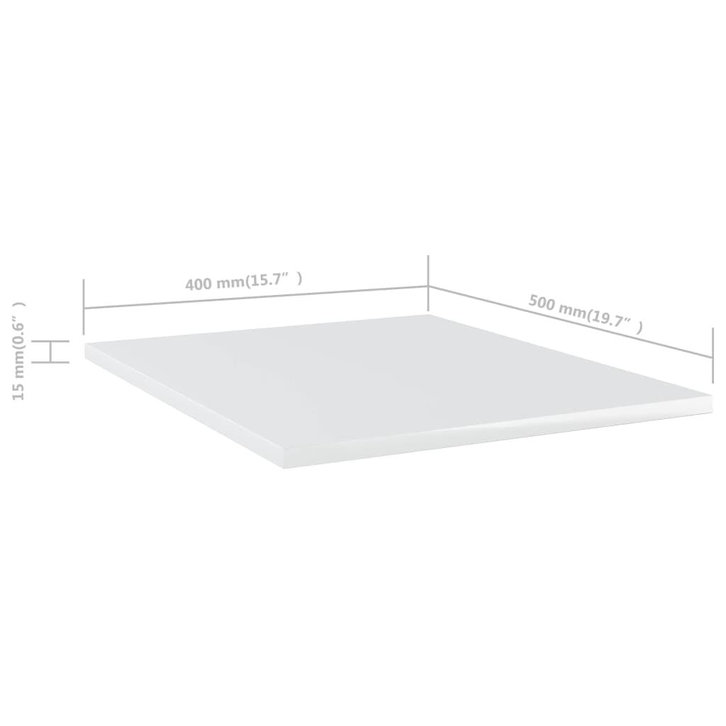 vidaXL Ράφια Βιβλιοθήκης 8 τεμ. Γυαλ. Λευκό 40x50x1,5 εκ. Επεξ.Ξύλο
