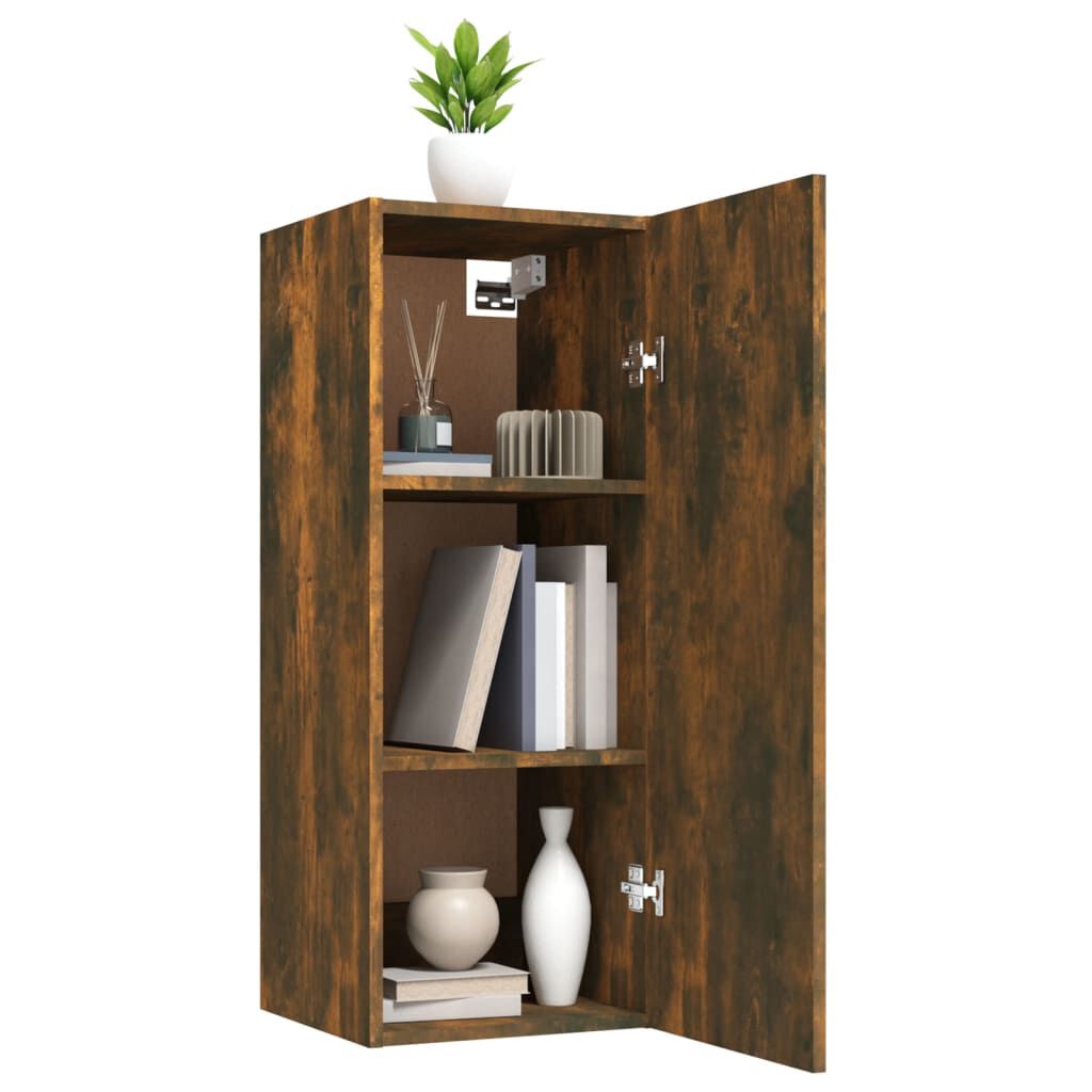 vidaXL Ντουλάπι Τοίχου Καπνιστή δρυς 34,5x34x90 εκ. Επεξεργασμένο Ξύλο