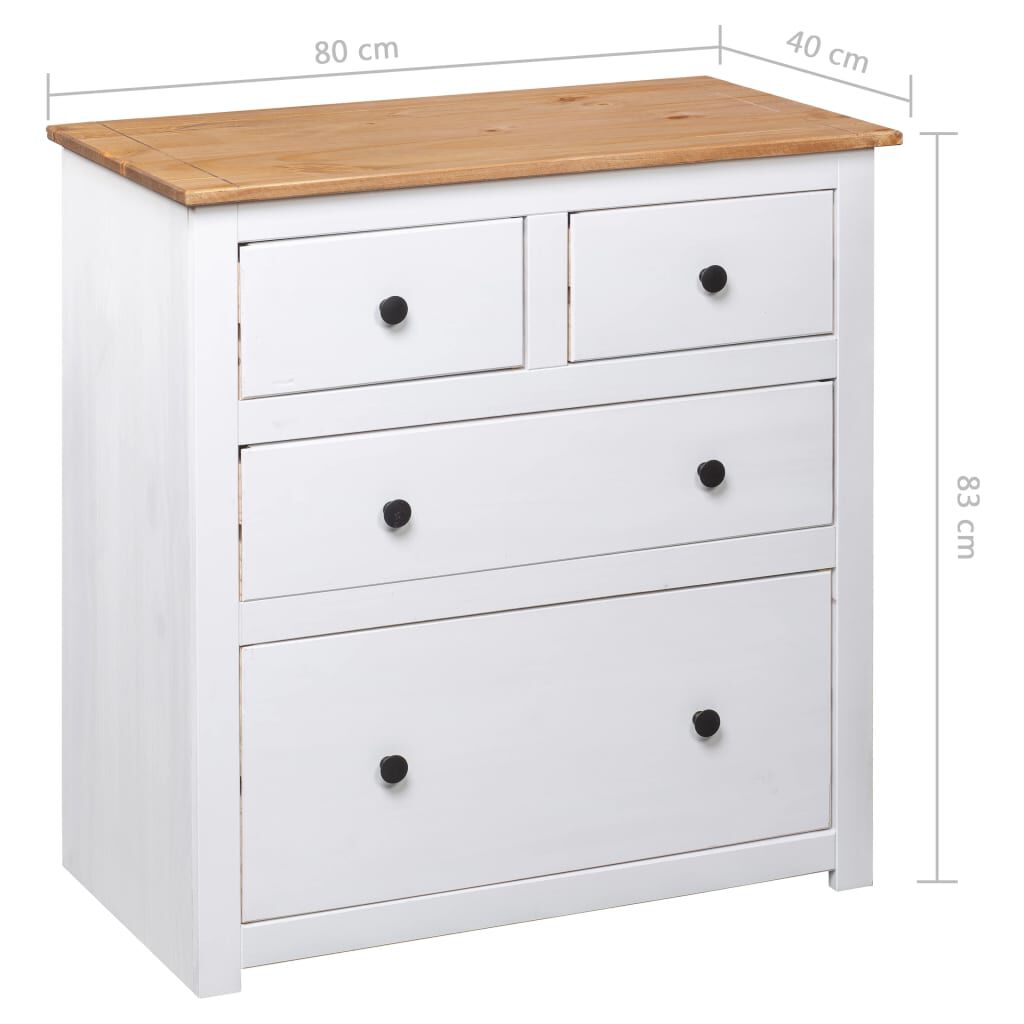 vidaXL Μπουφές Λευκός 80 x 40 x 83 εκ. από Ξύλο Πεύκου Σειρά Panama