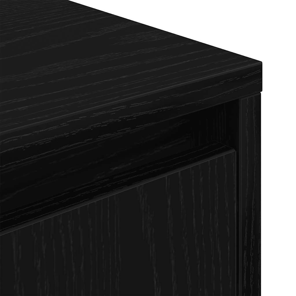 vidaXL Κομοδίνα με φώτα LED 2 τεμάχια Μαύρο 38x34x50 cm