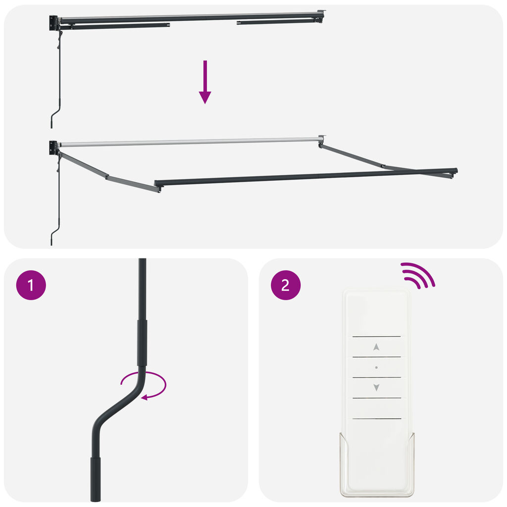 vidaXL Αυτόματη Ανασυρόμενη Τέντα Κόκκινη 300x250 cm