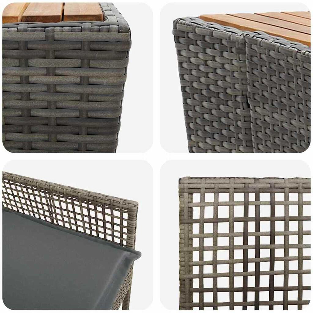 vidaXL Σετ Μπιστρό Κήπου 3 pcs Γκρι Πολυ ράταν