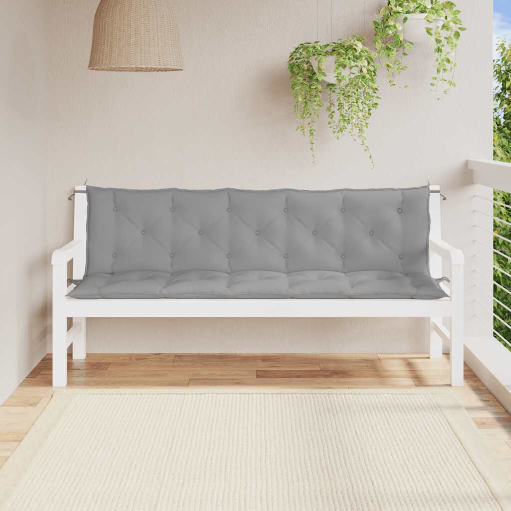 vidaXL Μαξιλάρι Πάγκου Κήπου Γκρι 180x(50+50)x7 εκ. Ύφασμα Oxford