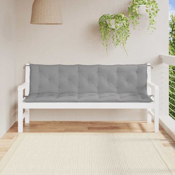 vidaXL Μαξιλάρι Πάγκου Κήπου Γκρι 180x(50+50)x7 εκ. Ύφασμα Oxford