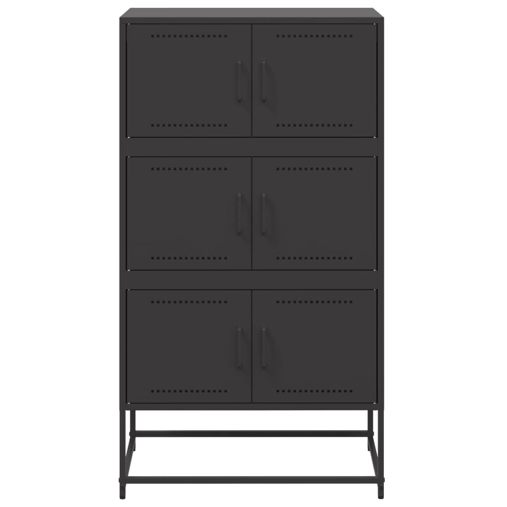 vidaXL Ντουλάπι Μαύρη 68,5x38,5x123,5 εκ. από Ατσάλι