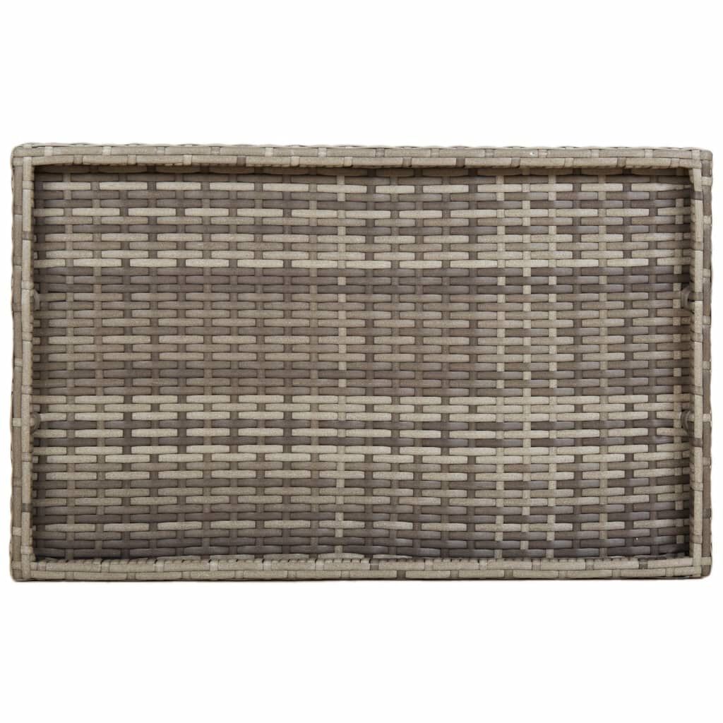 vidaXL Τραπέζι Δίσκος Πτυσσόμενο Γκρι 65x40x75 εκ. Συνθετικό Ρατάν