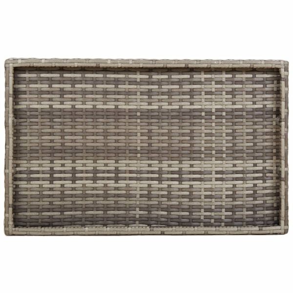 vidaXL Τραπέζι Δίσκος Πτυσσόμενο Γκρι 65x40x75 εκ. Συνθετικό Ρατάν