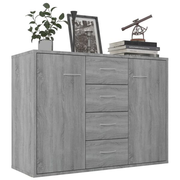 vidaXL Ντουλάπι Γκρι Sonoma 88x30x65 εκ. από Επεξεργασμένο Ξύλο