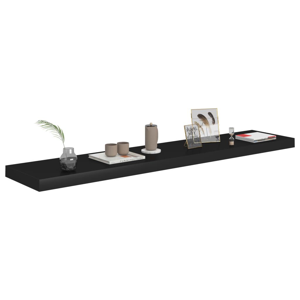 vidaXL Ράφι Τοίχου Μαύρο 120x23,5x3,8 εκ. MDF