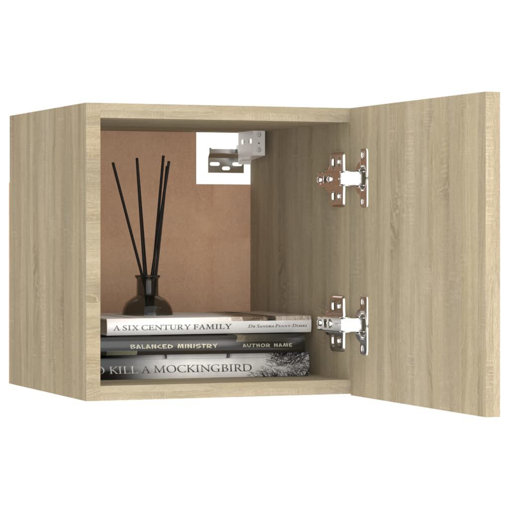 vidaXL Κομοδίνα 2 τεμ. Sonoma Δρυς 30,5 x 30 x 30 εκ. από Επεξ. Ξύλο