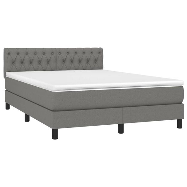 vidaXL &Kappa;&rho;&epsilon;&beta;ά&tau;&iota; Boxspring &mu;&epsilon; &Sigma;&tau;&rho;ώ&mu;&alpha; &Sigma;&kappa;&omicron;ύ&rho;&omicron; &Gamma;&kappa;&rho;&iota; 140x190 &epsilon;&kappa;. &Upsilon;&phi;&alpha;&sigma;&mu;ά&tau;&iota;&nu;&omicron;