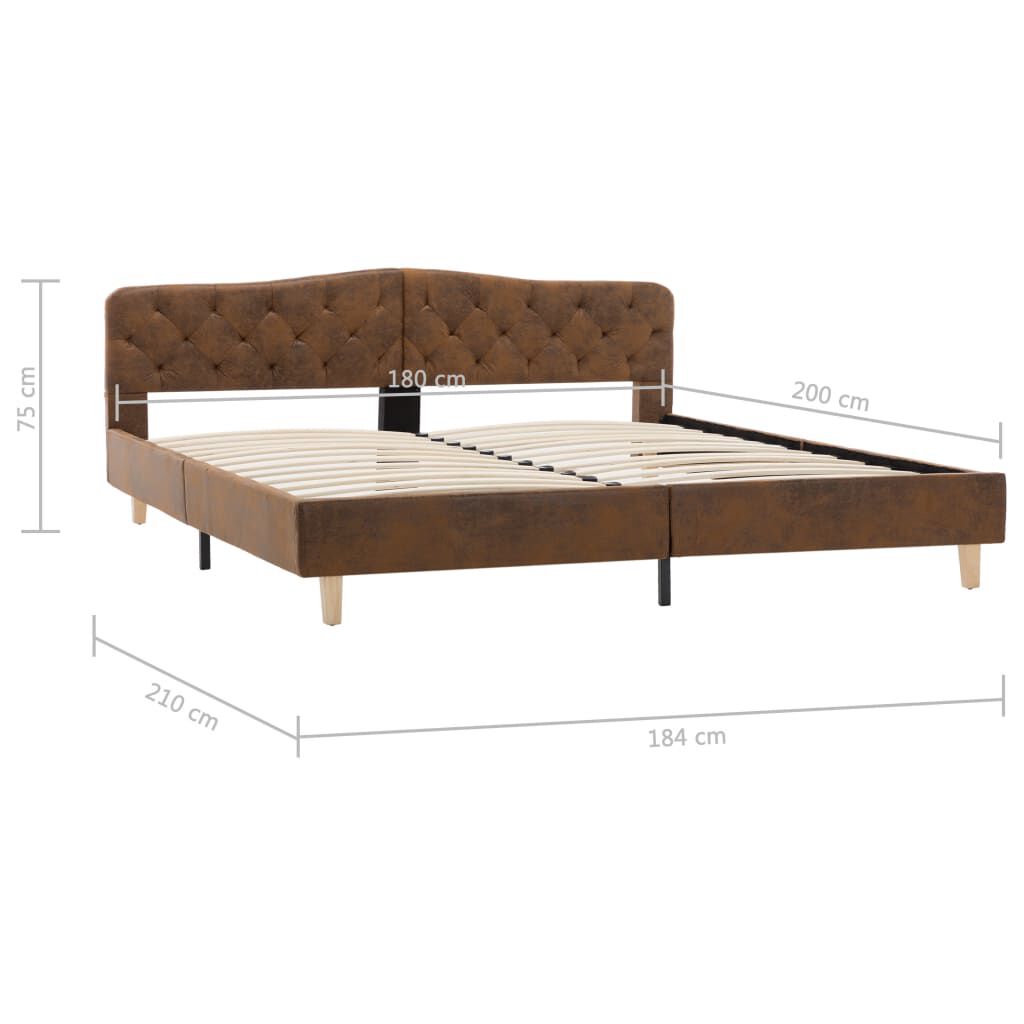 vidaXL Πλαίσιο Κρεβατιού Καφέ 180 x 200 εκ. από Συνθετικό Καστόρι