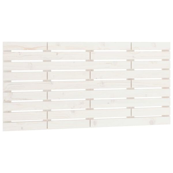 vidaXL Κεφαλάρι Τοίχου Λευκό 126x3x63 εκ. από Μασίφ Ξύλο Πεύκου