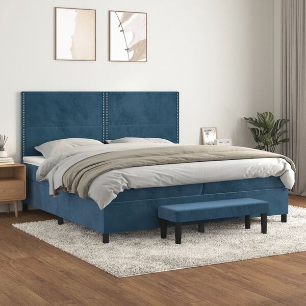 vidaXL &Kappa;&rho;&epsilon;&beta;ά&tau;&iota; Boxspring &mu;&epsilon; &Sigma;&tau;&rho;ώ&mu;&alpha; &Sigma;&kappa;&omicron;ύ&rho;&omicron; &Mu;&pi;&lambda;&epsilon; 200x200 &epsilon;&kappa;. &Beta;&epsilon;&lambda;&omicron;ύ&delta;&iota;&nu;&omicron;