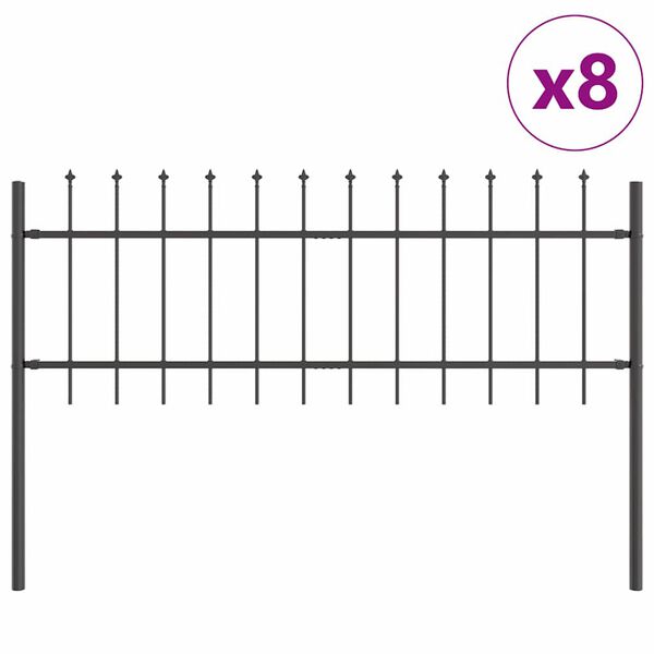 vidaXL &Phi;&rho;ά&chi;&tau;&eta;&sigmaf; &Kappa;ή&pi;&omicron;&upsilon; 8 pcs &Gamma;&kappa;&rho;&iota; 13,6 x 0,6 &mu; &Alpha;&tau;&sigma;ά&lambda;&iota; &mu;&epsilon; &Pi;&omicron;ύ&delta;&rho;&alpha;