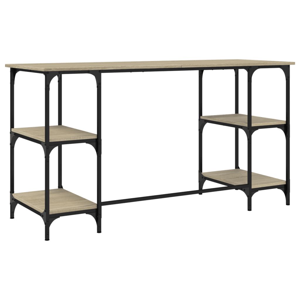 vidaXL Γραφείο Sonoma Δρυς 140x50x75 εκ. Μέταλλο & Επεξεργασμένο Ξύλο