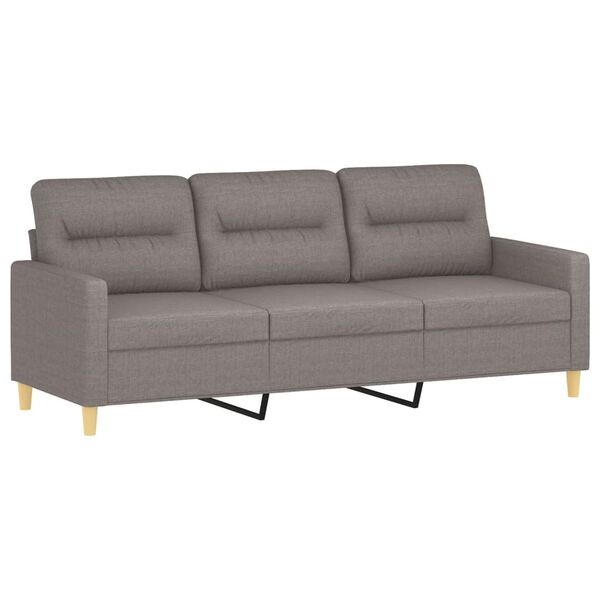 vidaXL Καναπές Τριθέσιος Taupe 180 εκ. Υφασμάτινος με Μαξιλάρια