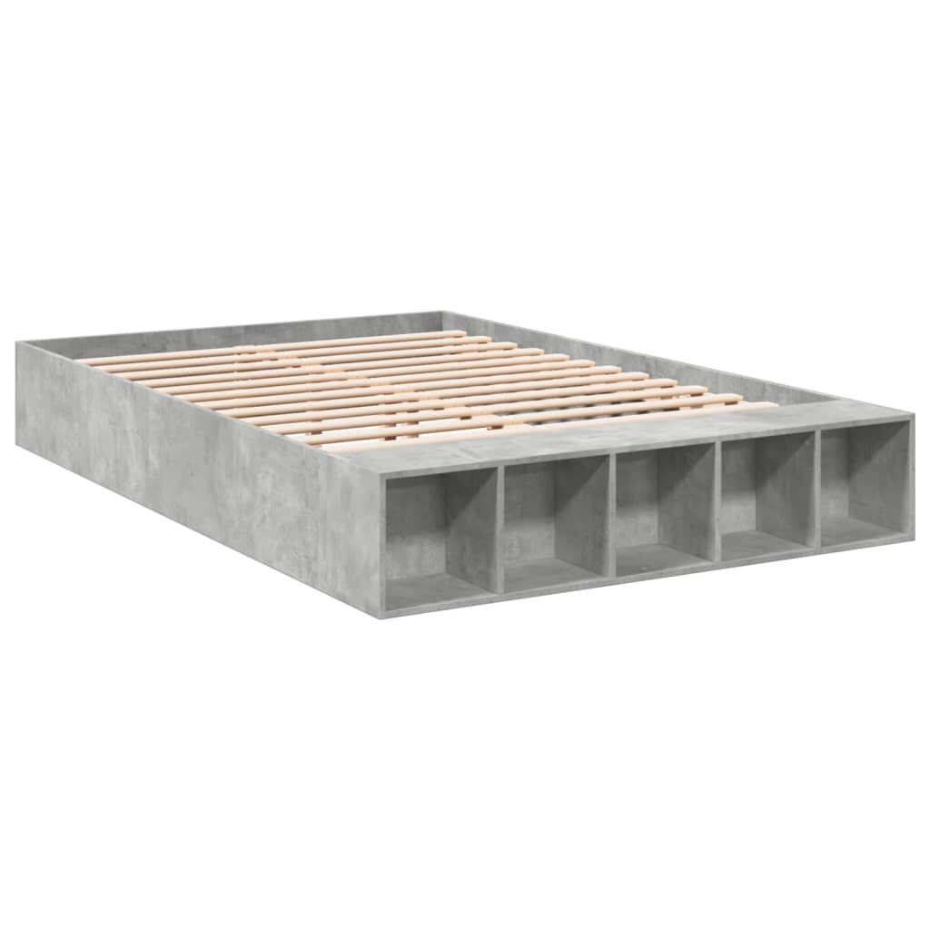vidaXL Πλαίσιο Κρεβατιού Γκρι Σκυροδέματος 160x200 εκ. Επεξεργ. Ξύλο