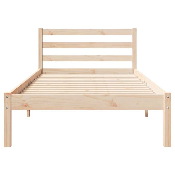 vidaXL Κρεβάτι με κεφαλάρι Καφέ 220 x 100 cm Μασίφ ξύλο πεύκου