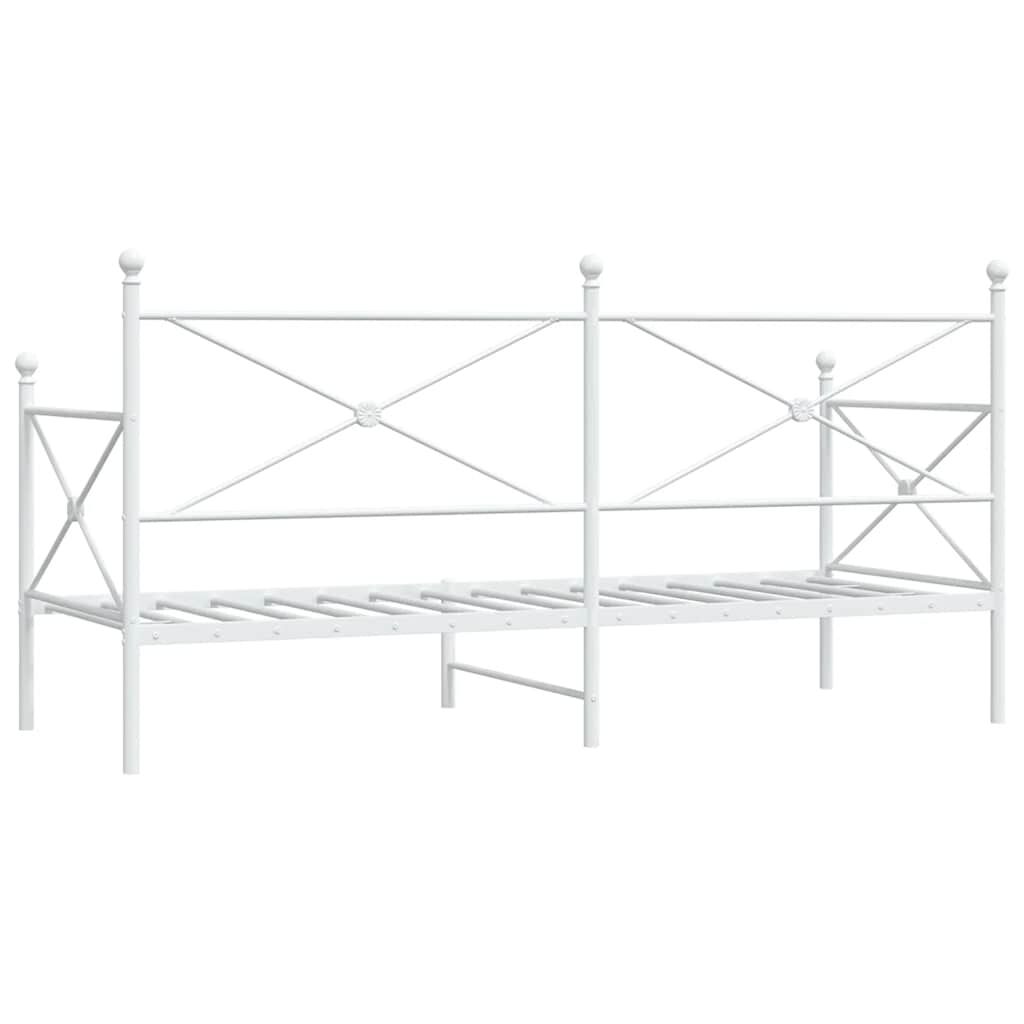 vidaXL Κρεβάτι ημέρας χωρίς στρώμα Λευκό 90x200 cm Ατσάλι