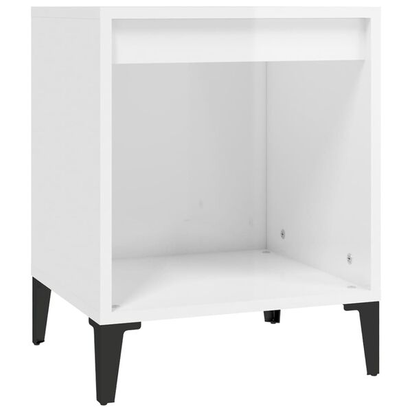 vidaXL Κομοδίνα 2 τεμ. Γυαλιστερό Λευκό 40 x 35 x 50 εκ.