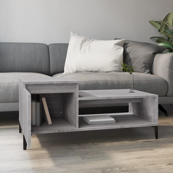 vidaXL Τραπεζάκι Σαλονιού Γκρι Sonoma 100x50x45 εκ. Επεξεργασμένο Ξύλο