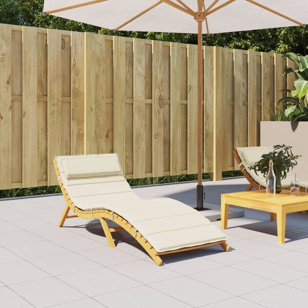 vidaXL Μαξιλάρι Ξαπλώστρας Κρεμ 180x60x4 εκ. από Ύφασμα Oxford