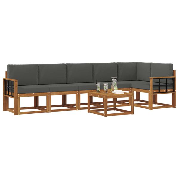 vidaXL &Sigma;&epsilon;&iota;&rho;ά &Kappa;&alpha;&nu;&alpha;&pi;έ &Epsilon;&xi;&omega;&tau;&epsilon;&rho;&iota;&kappa;&omicron;ύ &mu;&epsilon; &mu;&alpha;&xi;&iota;&lambda;ά&rho;&iota; 7 pcs &Phi;&upsilon;&sigma;&iota;&kappa;ό &kappa;&alpha;&iota; &Alpha;&nu;&theta;&rho;&alpha;&kappa;ί