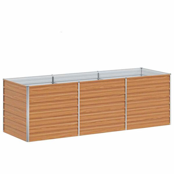 vidaXL Ζαρντινιέρα Υπερυψωμένη Ασημί 240x80x77 εκ. Γαλβανισμ. Χάλυβας