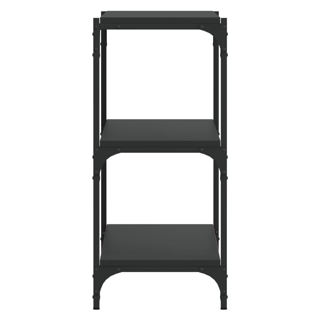 vidaXL Βιβλιοθήκη Μαύρη 100x33x70,5 εκ. Επεξεργασμένο Ξύλο & Ατσάλι