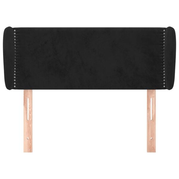 vidaXL Κεφαλάρι με Πτερύγια Μαύρο 83 x 23 x 78/88 εκ. Βελούδινο