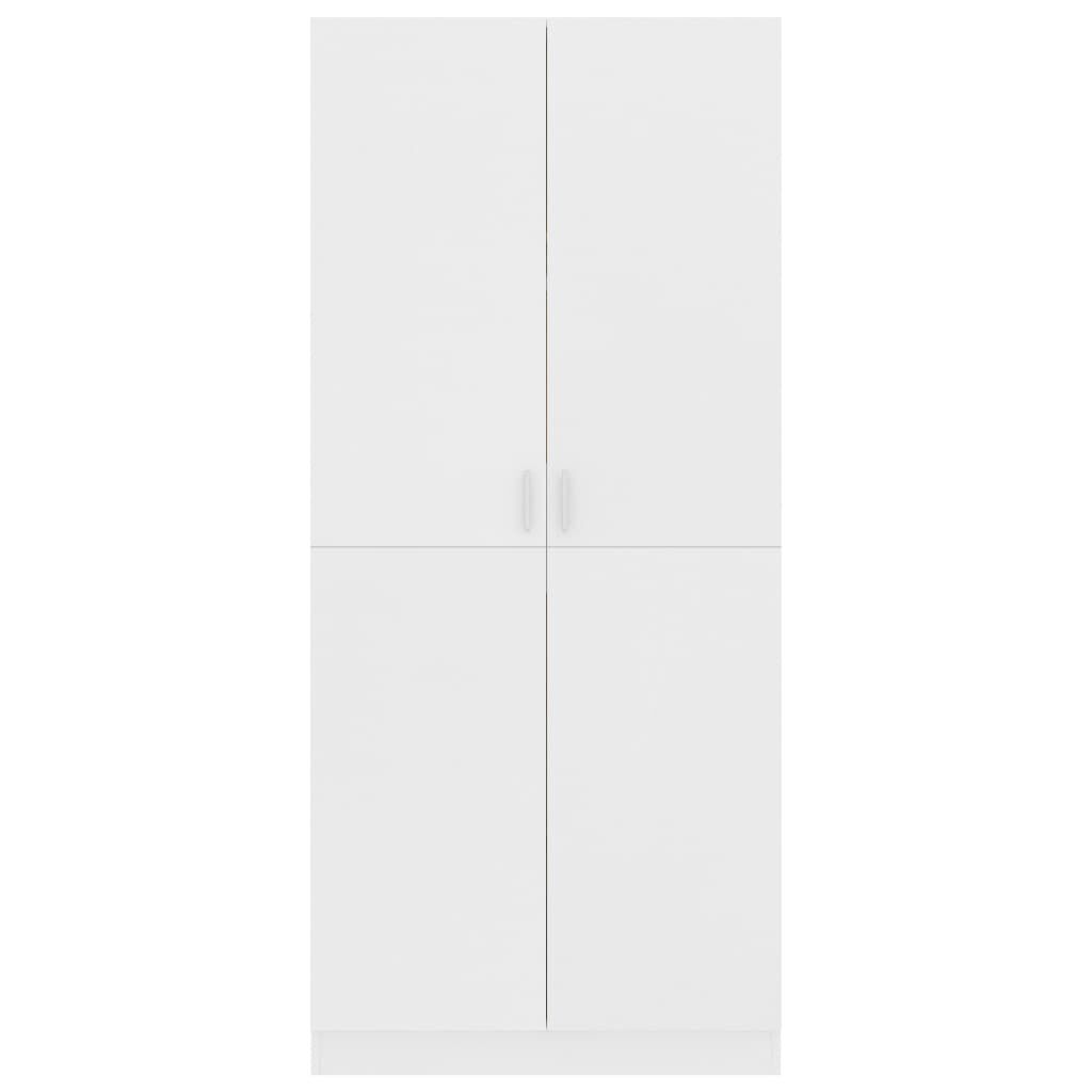 vidaXL Ντουλάπα Λευκή 80 x 52 x 180 εκ. από Επεξ. Ξύλο