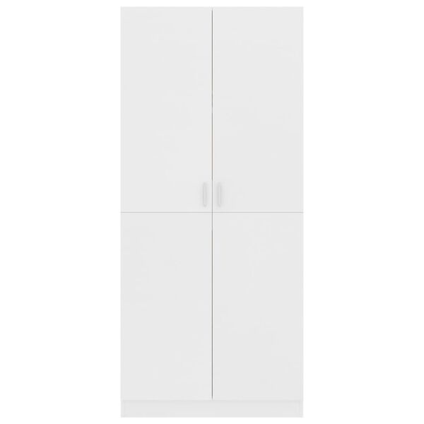 vidaXL Ντουλάπα Λευκή 80 x 52 x 180 εκ. από Επεξ. Ξύλο