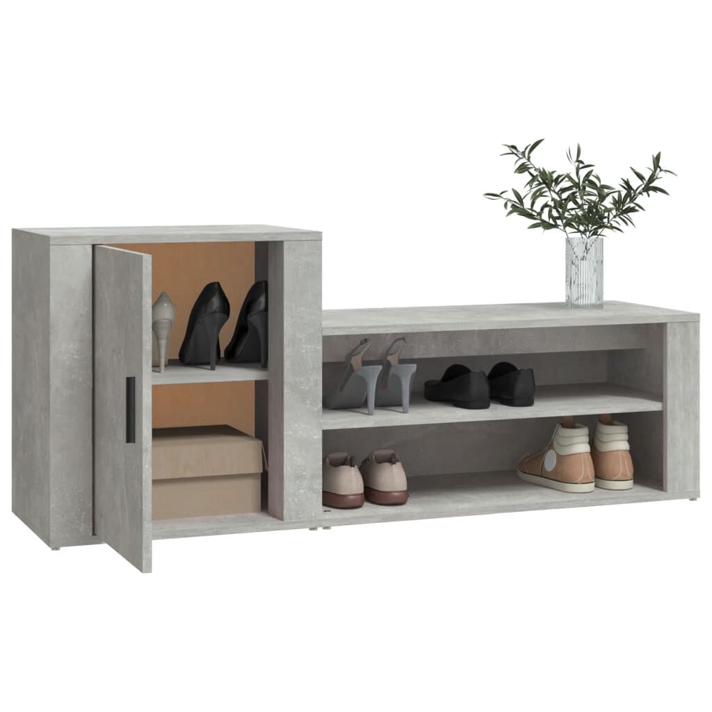 vidaXL Παπουτσοθήκη Γκρι Σκυροδέματος 130x35x54 εκ. Επεξεργασμένο Ξύλο