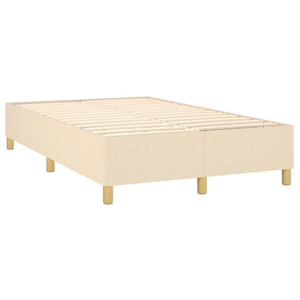 vidaXL Κρεβάτι Boxspring με Στρώμα Κρεμ 120x200 εκ. Υφασμάτινο