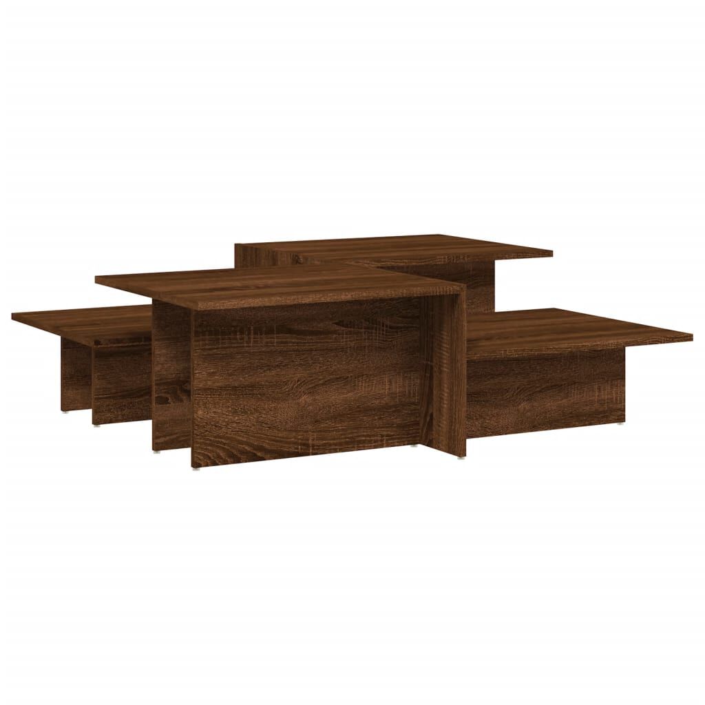 vidaXL Τραπεζάκια Σαλονιού 2 τεμ Brown Oak Επεξ. Ξύλο