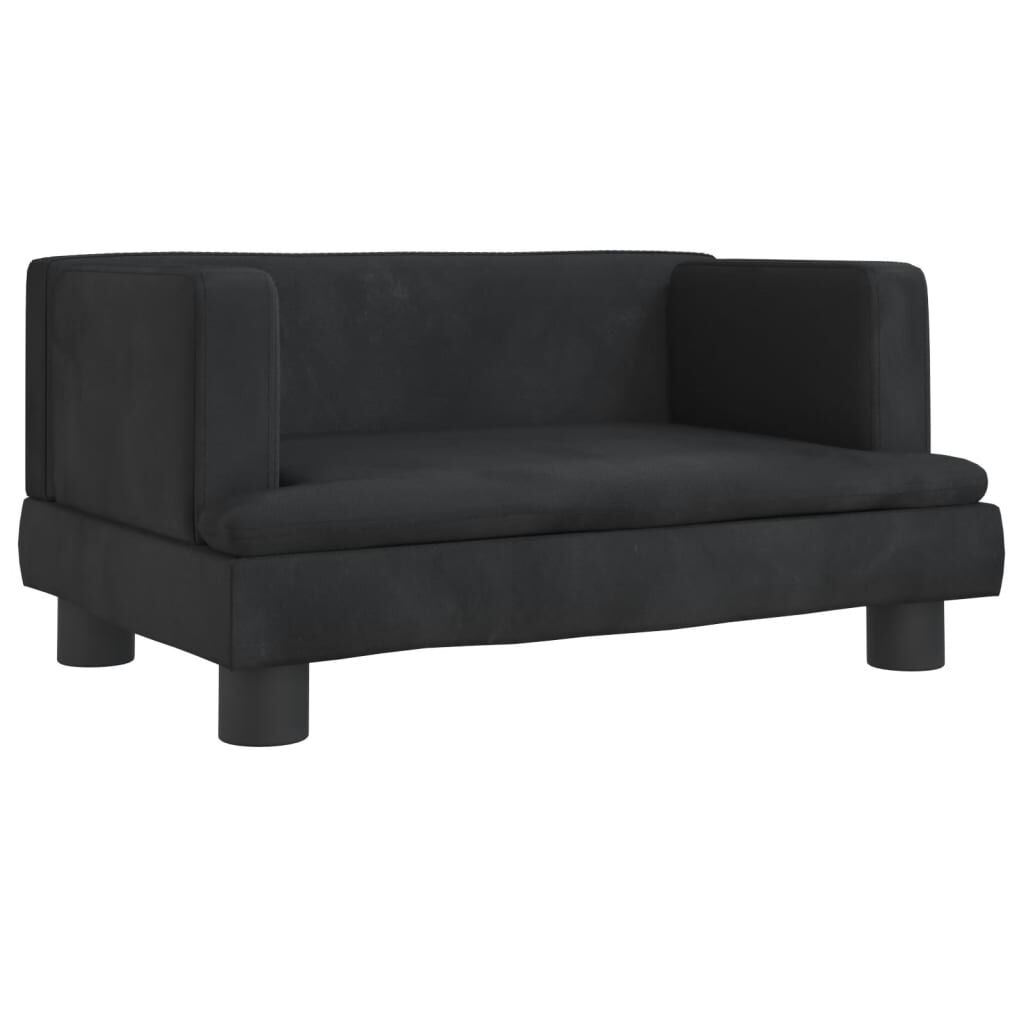 vidaXL Καναπές Παιδικός Μαύρος 60 x 40 x 30 εκ. από Βελούδο