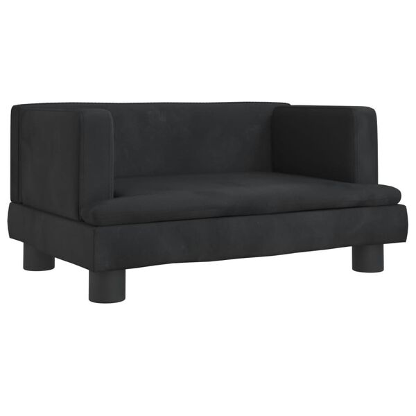 vidaXL Καναπές Παιδικός Μαύρος 60 x 40 x 30 εκ. από Βελούδο