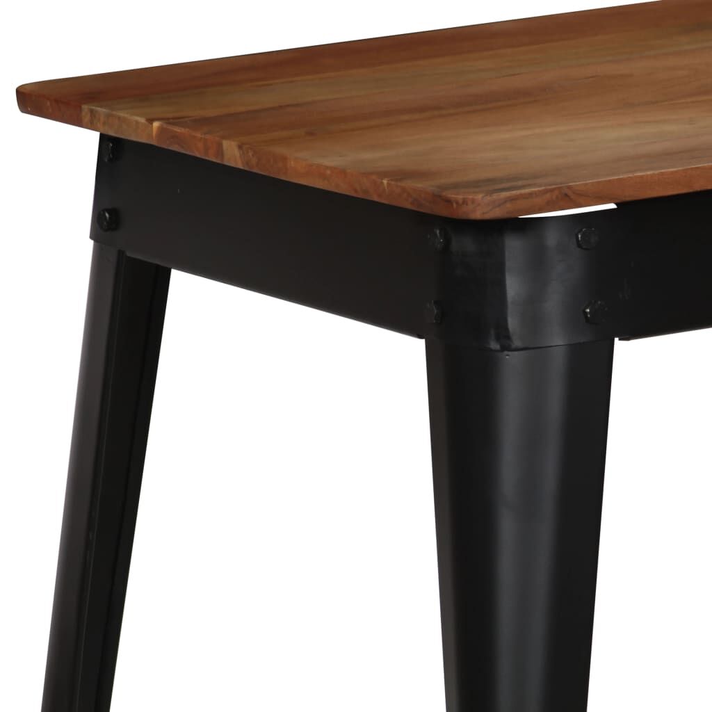 vidaXL Τραπεζαρία 120 x 60 x 76 εκ. από Μασίφ Ξύλο Ακακίας και Ατσάλι