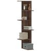 vidaXL Γωνιακή Ραφιέρα Τοίχου Καφέ Δρυς 36,5x36,5x140 εκ. Επεξ. Ξύλο
