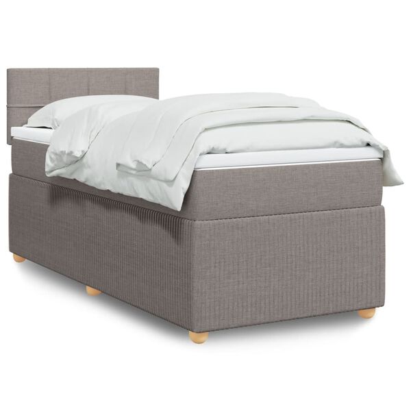 vidaXL &Kappa;&rho;&epsilon;&beta;ά&tau;&iota; Boxspring &mu;&epsilon; &Sigma;&tau;&rho;ώ&mu;&alpha; Taupe 80x200 &epsilon;&kappa;. &Upsilon;&phi;&alpha;&sigma;&mu;ά&tau;&iota;&nu;&omicron;