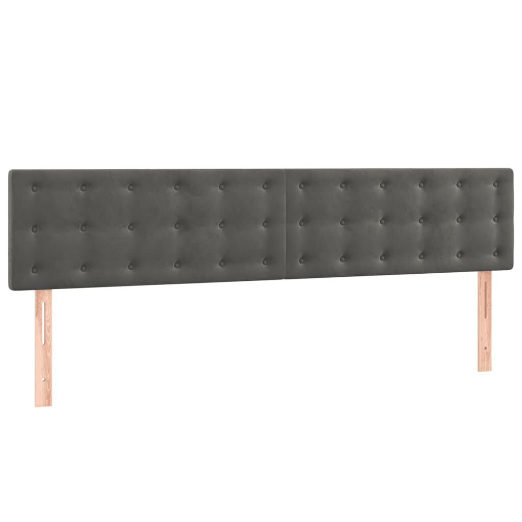 vidaXL Κρεβάτι Boxspring με Στρώμα Σκούρο Γκρι 160x200 εκ. Βελούδινο
