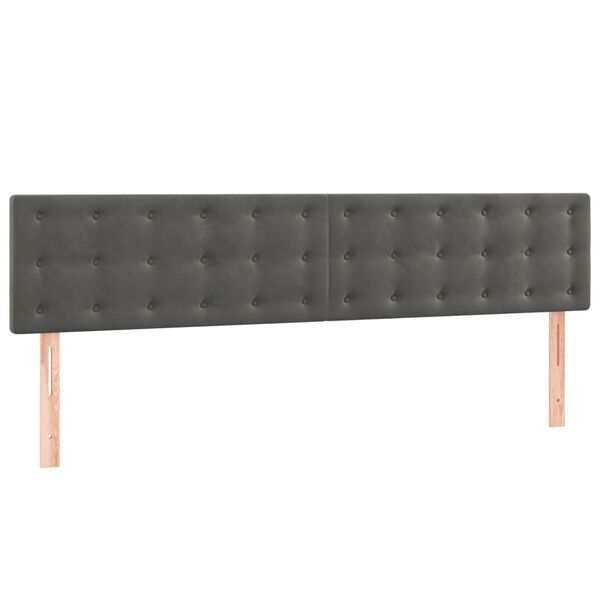 vidaXL Κρεβάτι Boxspring με Στρώμα Σκούρο Γκρι 160x200 εκ. Βελούδινο