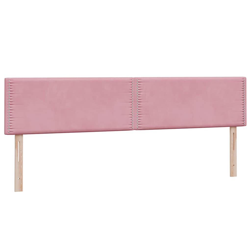 vidaXL Κρεβάτι με στρώματα ροζ 180x220 cm Βελούδινο