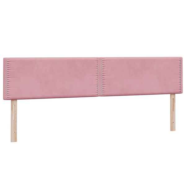 vidaXL Κρεβάτι με στρώματα ροζ 180x220 cm Βελούδινο