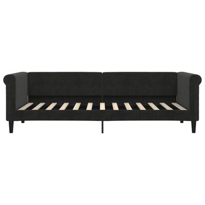 vidaXL Καναπές Κρεβάτι με Στρώμα μαύρο 80 x 200 εκ. Βελούδινος