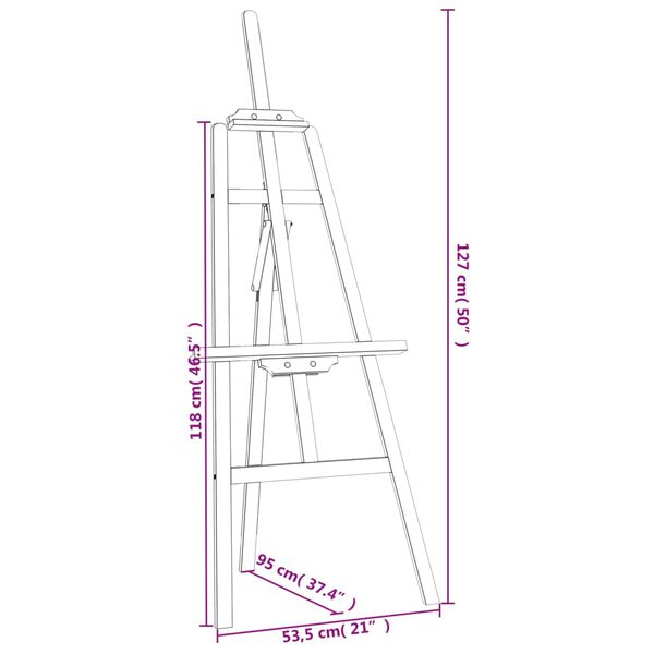 vidaXL Καβαλέτο Επιδαπέδιο Μαύρο 53,5x95x127 εκ. από Μασίφ Ξύλο Πεύκου