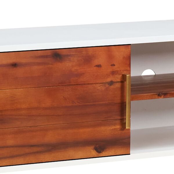 vidaXL Έπιπλο Τηλεόρασης 110 x 35 x 50 εκ. από Μασίφ Ξύλο Ακακίας/MDF