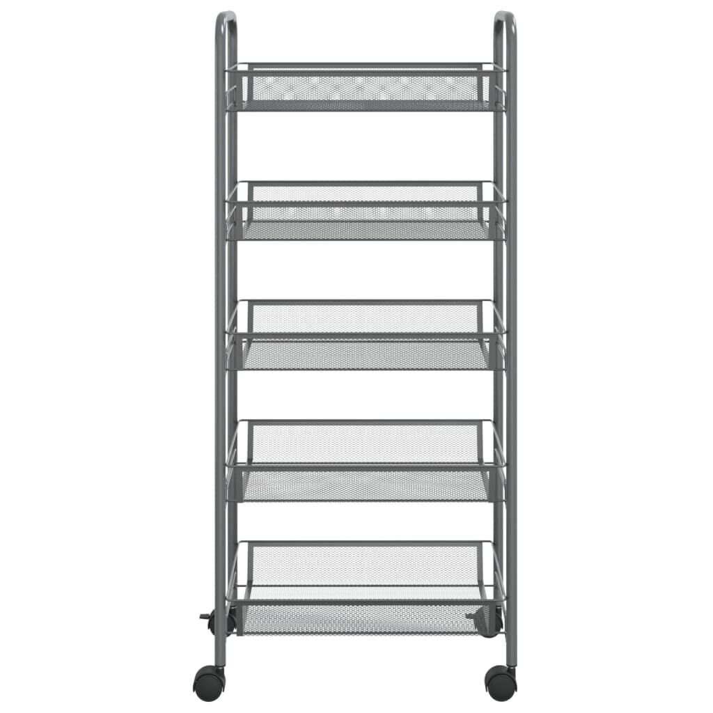 vidaXL Τρόλεϊ Κουζίνας 5 Επιπέδων Γκρι 46 x 26 x 105 εκ. Σιδερένιο