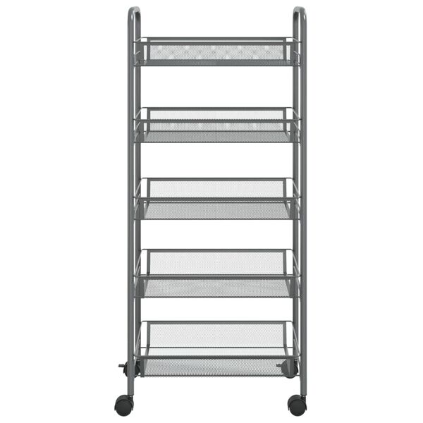 vidaXL Τρόλεϊ Κουζίνας 5 Επιπέδων Γκρι 46 x 26 x 105 εκ. Σιδερένιο